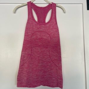 Lululemon pink racer back top size 4